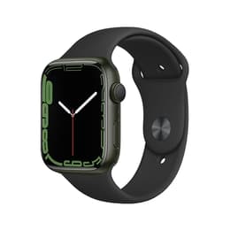 Apple Watch (Series 7) 2021 GPS + Cellular 45 mm - Aluminium Grün - Sportarmband Schwarz