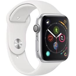 Apple Watch (Series 4) 2018 GPS 44 mm - Aluminium Silber - Sportarmband Weiß