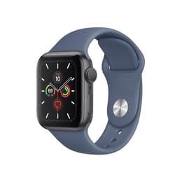 Apple Watch (Series 5) 2019 GPS 44 mm - Aluminium Space Grau - Sportarmband Blau