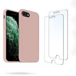 Hülle iPhone 7/8/SE2020/SE2022 und 2 schutzfolien - Silikon - Rosa