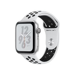 Apple Watch (Series 4) 2018 GPS 44 mm - Aluminium Silber - Sportarmband Schwarz