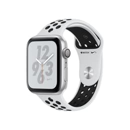 Apple Watch Series 4 (2018) GPS 44 mm - Aluminium Silber - Nike Sportarmband Weiß/Schwarz