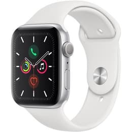 Apple Watch (Series 5) 2019 GPS 44 mm - Aluminium Silber - Sport loop Weiß
