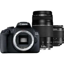 Spiegelreflexkamera EOS 2000D - Schwarz + Canon EF-S 18-55mm f/5.3-5.6 IS II + EF 75-300mm f/4-5.6 III f/5.3-5.6 + f/4-5.6