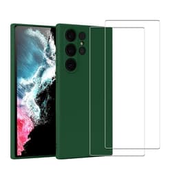 Hülle Galaxy S22 Ultra 5G und 2 schutzfolien - Silikon - Grün
