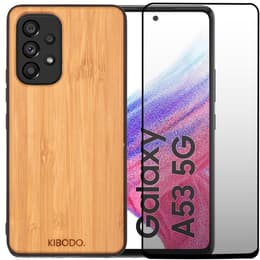 Hülle Galaxy A53 und schutzfolie - Holz - Schwarz