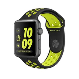 Apple Watch (Series 2) 2016 42 mm - Aluminium Space Grau - Nike Sportarmband Schwarz