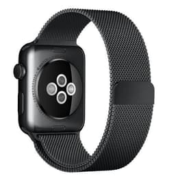 Apple Watch Series 7 (2021) GPS + Cellular 41 mm - Rostfreier Stahl Graphit - Milanaise Armband Schwarz
