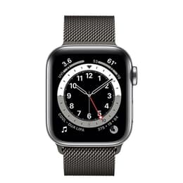 Apple Watch Series 7 (2021) GPS + Cellular 41 mm - Rostfreier Stahl Graphit - Milanaise Armband Schwarz