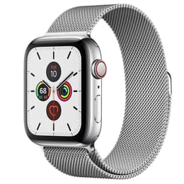 Apple Watch (Series 5) 2019 GPS + Cellular 44 mm - Aluminium Silber - Milanaise Armband Silber