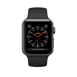 Apple Watch (Series 3) 2017 GPS 42 mm - Aluminium Space Grau - Sportarmband Schwarz
