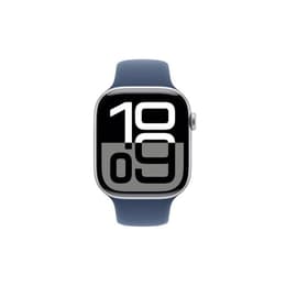Apple Watch Series 10 (2024) GPS + Cellular 46 mm - Aluminium Silber - Sportarmband Blau