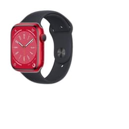 Apple Watch (Series 8) 2022 GPS + Cellular 45 mm - Aluminium Rot - Sportarmband Schwarz