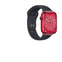 Apple Watch (Series 8) 2022 GPS + Cellular 45 mm - Aluminium Rot - Sportarmband Schwarz