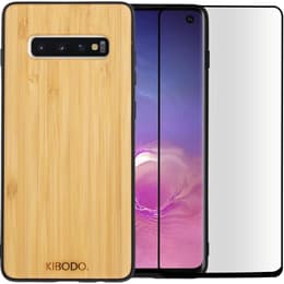 Hülle Galaxy S10 und schutzfolie - Holz - Braun