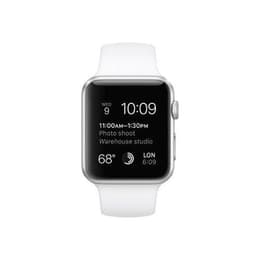 Apple Watch (Series 3) 2017 GPS 38 mm - Aluminium Silber - Sportarmband Weiß