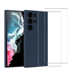 Hülle Galaxy S22 Ultra 5G und 2 schutzfolien - Silikon - Blau