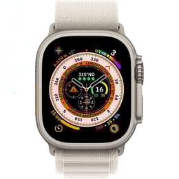 Apple Watch Ultra (2022) GPS + Cellular 49 mm - Titan Titan Natur - Alpine loop Weiß