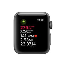 Apple Watch (Series 3) 2017 GPS 42 mm - Aluminium Space Grau - Sportarmband Schwarz