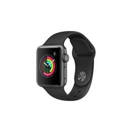 Apple Watch (Series 2) GPS 38 mm - Aluminium Grau - Sportarmband Schwarz