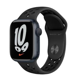 Apple Watch (Series 7) 2021 GPS 41 mm - Aluminium Schwarz - Nike Sportarmband Anthrazit/Schwarz