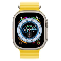 Apple Watch Ultra (2022) GPS + Cellular 49 mm - Titan Titan Natur - Ocean Armband Gelb