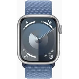 Apple Watch Series 9 (2023) GPS 41 mm - Aluminium Silber - Sport loop Blau