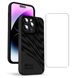 Back Market Hülle iPhone 14 Pro und schutzfolie - 100% biologisch abbaubar - Schwarze Welle