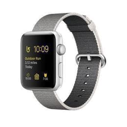 Apple Watch (Series 2) 2017 GPS 42 mm - Aluminium Silber - Nylonarmband Grau