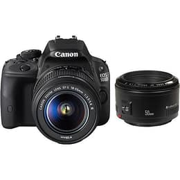 Spiegelreflexkamera - Canon EOS 100D Schwarz + Objektivö Canon Zoom Lens EF-S 18-55mm f/3.5-5.6 IS II + EF 50mm f/1.8 II