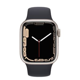 Apple Watch (Series 7) 2021 GPS 41 mm - Aluminium Silber - Sport loop Schwarz