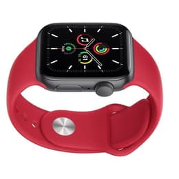 Apple Watch (Series 5) 2019 GPS 44 mm - Aluminium Grau - Sportarmband Rot