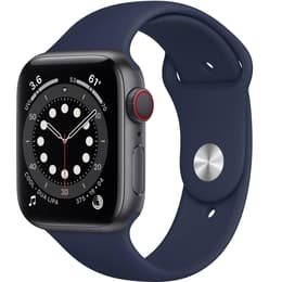 Apple Watch (Series 6) 2020 GPS + Cellular 40 mm - Aluminium Space Grau - Sportarmband Blau