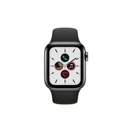 Apple Watch (Series 5) 2019 GPS 40 mm - Rostfreier Stahl Schwarz - Sportarmband Schwarz