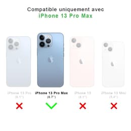 Back Market Hülle iPhone 13 Pro Max und schutzfolie - Recycelter Kunststoff - Schwarz (Chevron)