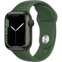 Apple Watch (Series 7) 2021 GPS 41 mm - Aluminium Space Grau - Sportarmband Grün