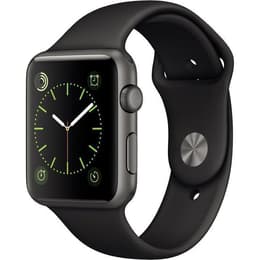 Apple Watch (Series 1) 2015 42 mm - Aluminium Space Grau - Sportarmband Schwarz