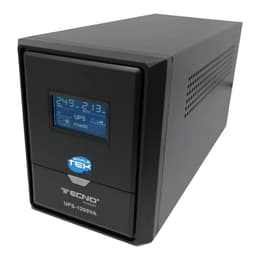 Tecno UPS TC-1200VA 500W, 3 Schuko/EU/ITA Exits, LCD display Kabel