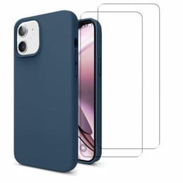 Hülle iPhone 11 und 2 schutzfolien - Silikon - Blau
