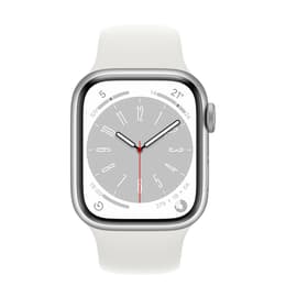 Apple Watch Series 8 (2022) GPS 41 mm - Aluminium Silber - Sportarmband Weiß