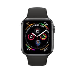 Apple Watch (Series 4) 2018 GPS + Cellular 40 mm - Rostfreier Stahl Silber - Sportarmband Schwarz