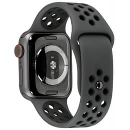 Apple Watch (Series 5) 2019 GPS + Cellular 44 mm - Aluminium Space Grau - Nike Sportarmband Schwarz