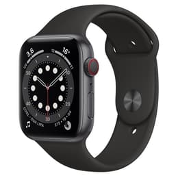 Apple Watch (Series 6) 2020 GPS + Cellular 44 mm - Aluminium Space Grau - Sport loop Schwarz