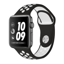 Apple Watch (Series 3) 2017 GPS + Cellular 42 mm - Aluminium Space Grau - Nike Sportarmband Schwarz/Weiß