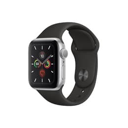 Apple Watch (Series 5) 2019 GPS + Cellular 44 mm - Aluminium Silber - Sportarmband Schwarz