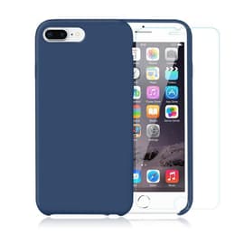 Hülle iPhone 7 Plus/8 Plus und 2 schutzfolien - Silikon - Kobaltblau