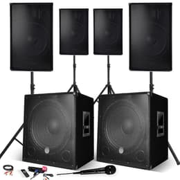 Lautsprecher Bluetooth Bm Sonic Système Sonorisation 4400W Complet, 4 Enceintes, 2 Subwoofers USB/BLUETOOTH CABLE PC + Pieds, Prestations, Micro SONO DJ PA BAR - Schwarz