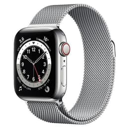 Apple Watch (Series 6) 2020 GPS + Cellular 40 mm - Titan Silber - Milanaise Armband Silber