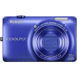 Kompakt Kamera Coolpix S6300 - Blau + Nikon Nikkor 10X Wide Optical Zoom ED VR f/3.2-5.8