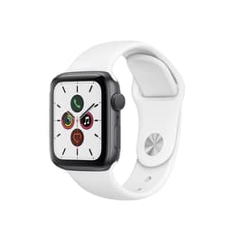 Apple Watch (Series 5) 2019 GPS 44 mm - Aluminium Space Grau - Sportarmband Weiß